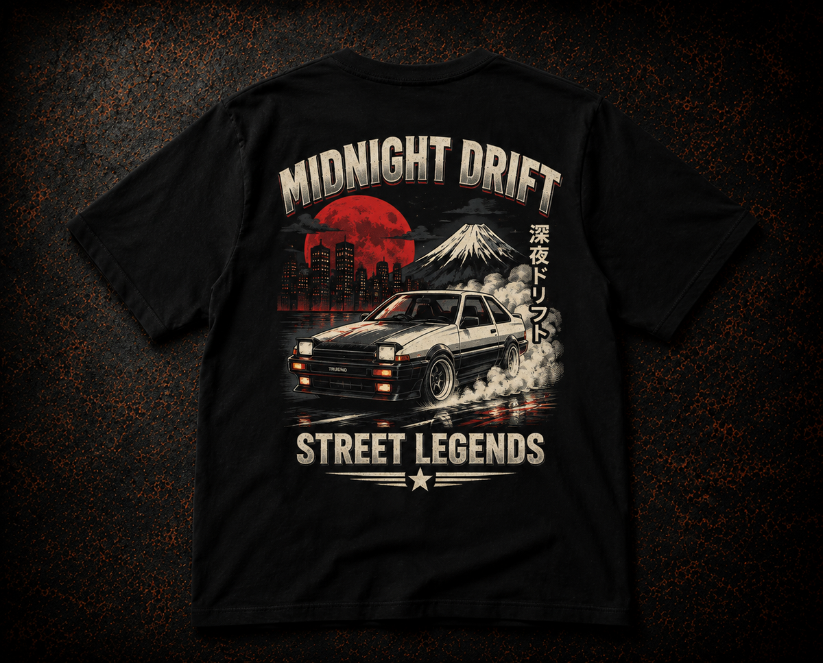 Midnight Drift Street Legends T-Shirt — JDM Retro Car Racing Tee