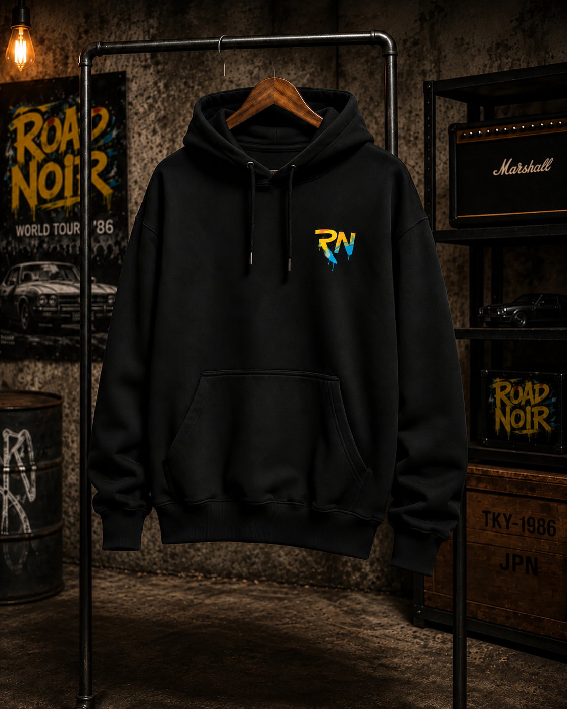 RoadNoir Graffiti Logo Hoodie | Retro gaming, street art style