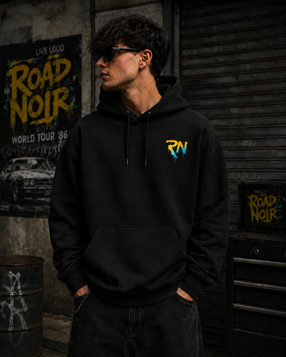 RoadNoir Graffiti Logo Hoodie | Retro gaming, street art style