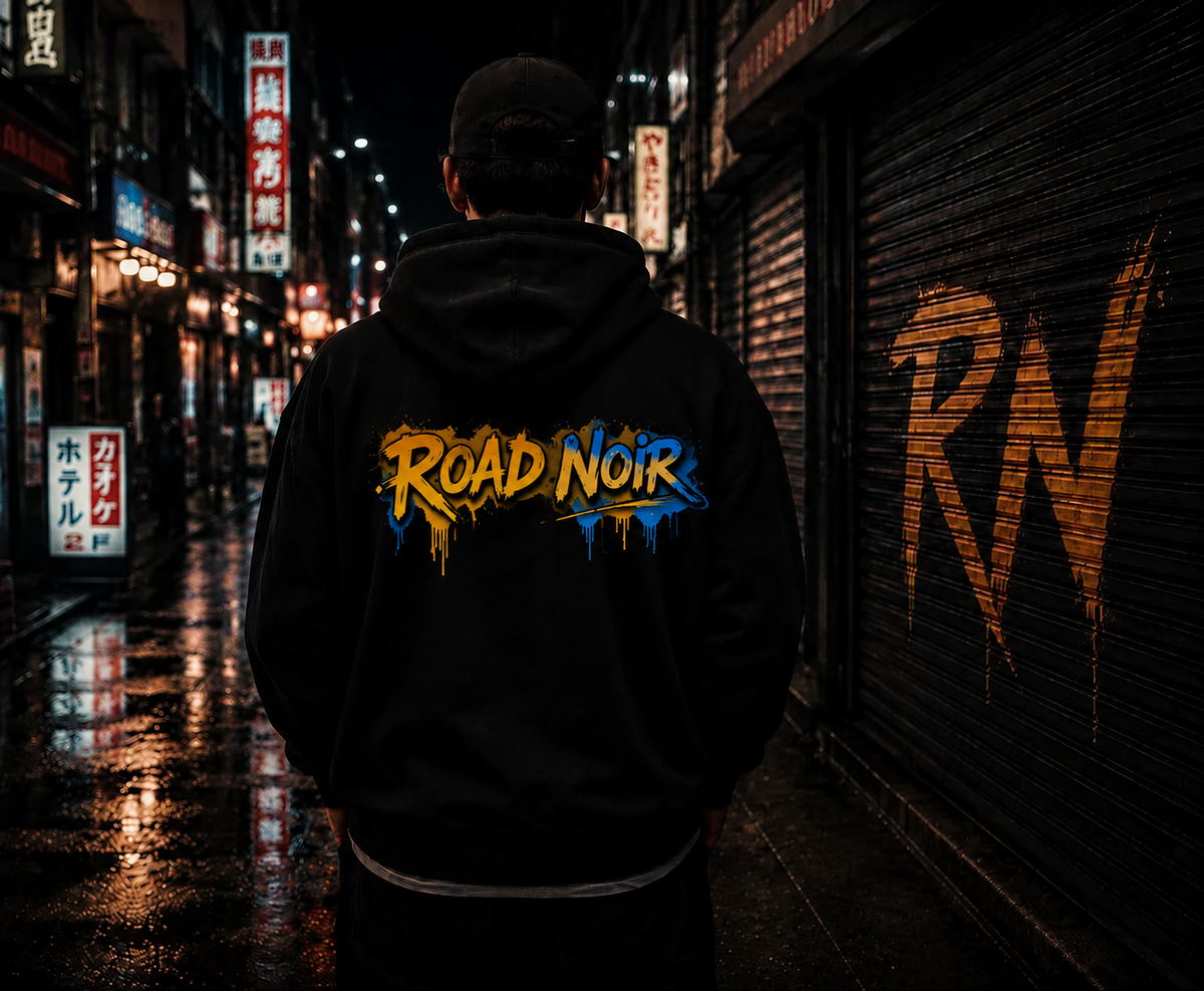 RoadNoir Graffiti Logo Hoodie | Retro gaming, street art style