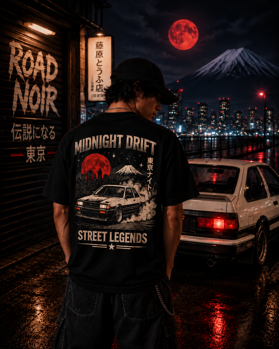Midnight Drift Street Legends T-Shirt — JDM Retro Car Racing Tee