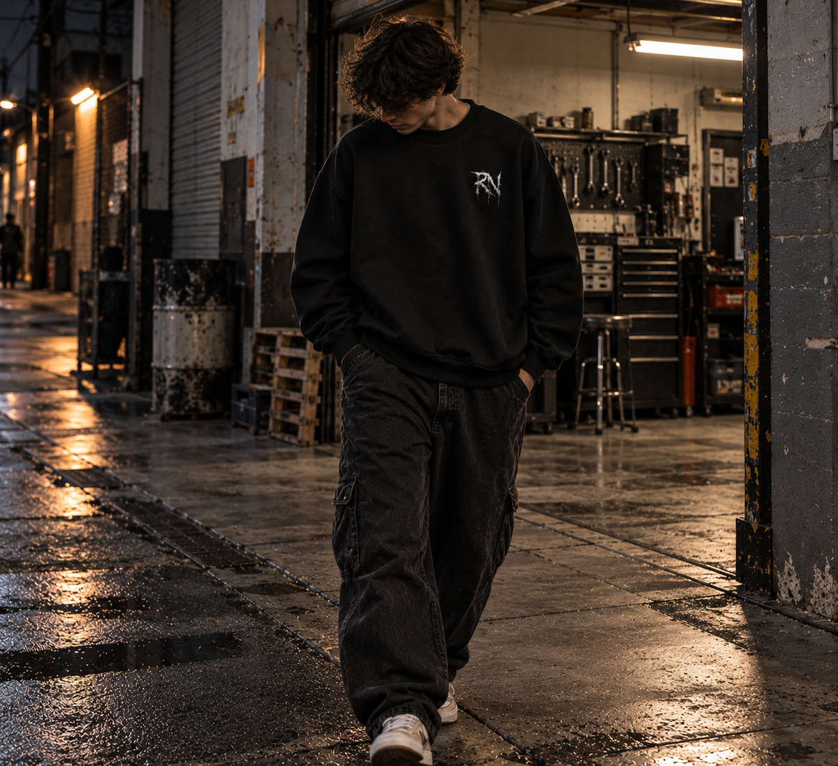 Crewneck Sweatshirt — Road Noir Gothic Rose Graphic Crewneck