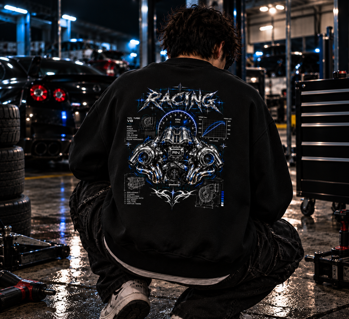 Cybercore Racing Crewneck Sweatshirt
