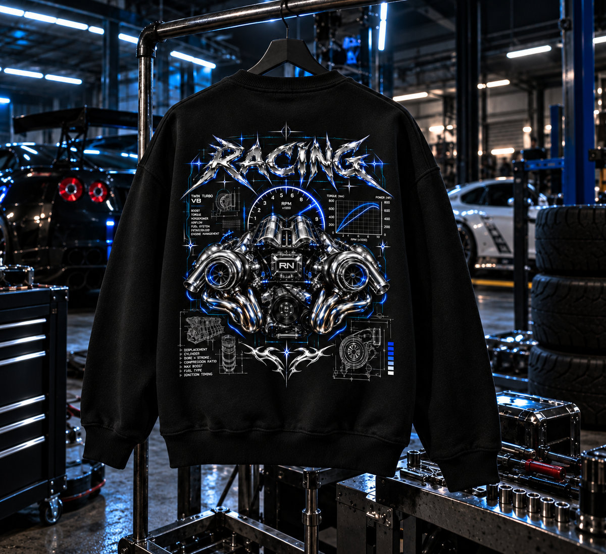 Cybercore Racing Crewneck Sweatshirt