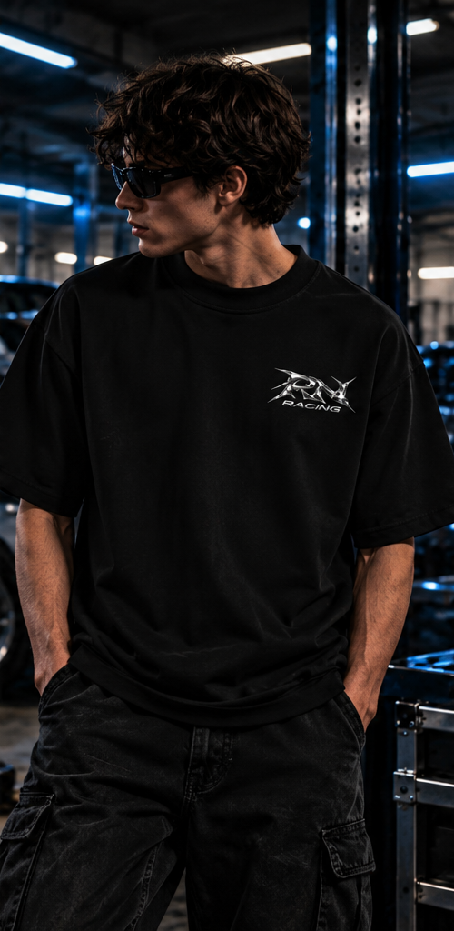 ROAD NOIR Cyber-Motorsport Graphic Tee - Heavyweight Unisex Racing T-Shirt
